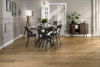 Golvabia Maxwood XL Oak Unique Amber lankkuparketti asennettuna ruokailutilassa