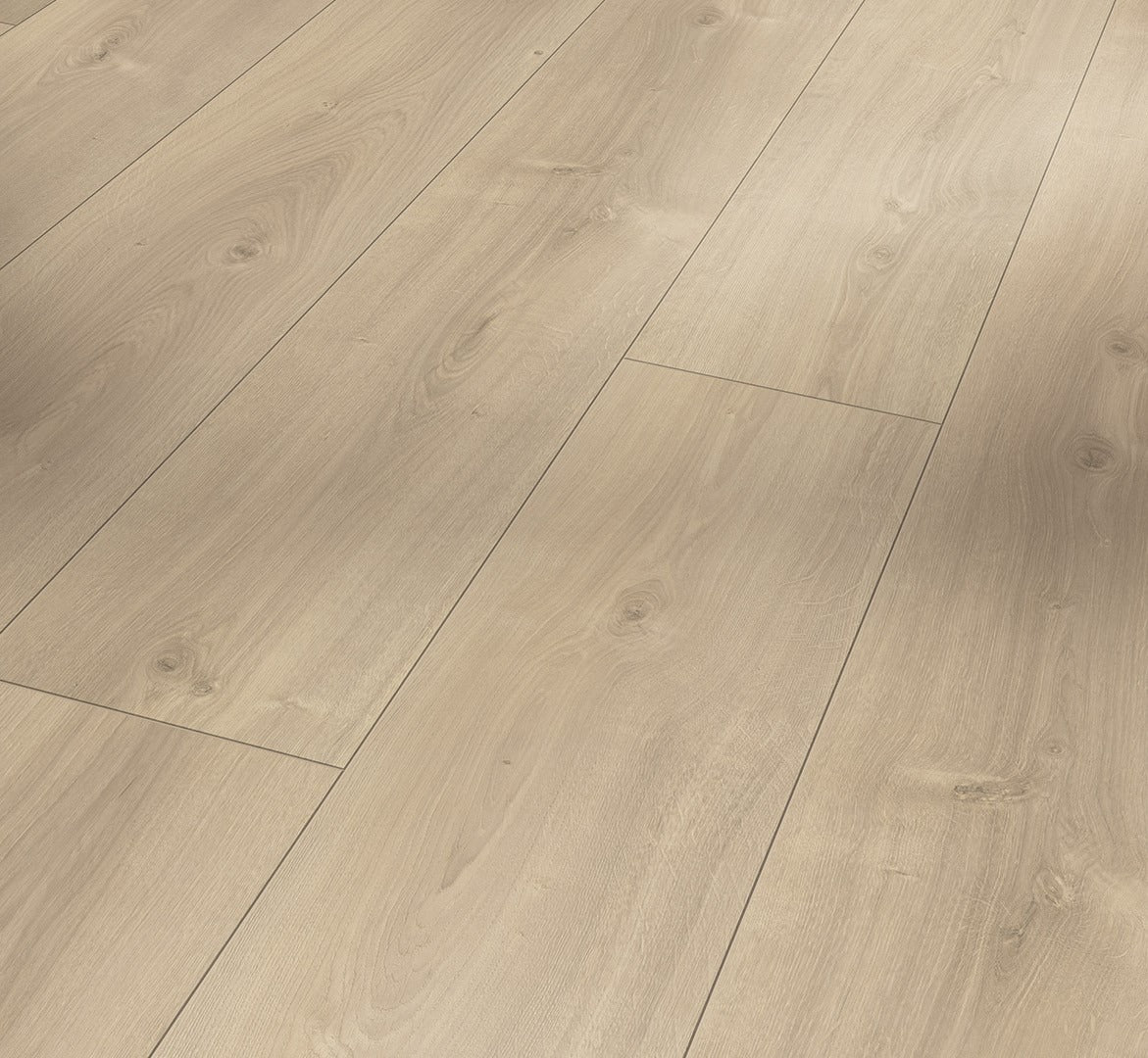 Vaaleanruskea Parador Trendtime 6 Oak Avant sanded -laminaattilattia asennettuna lattiapinnaksi
