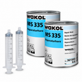 Wakol MS 335 korjaushartsi 600 ml purkit ja injektioruiskut parketin kopokorjauksiin